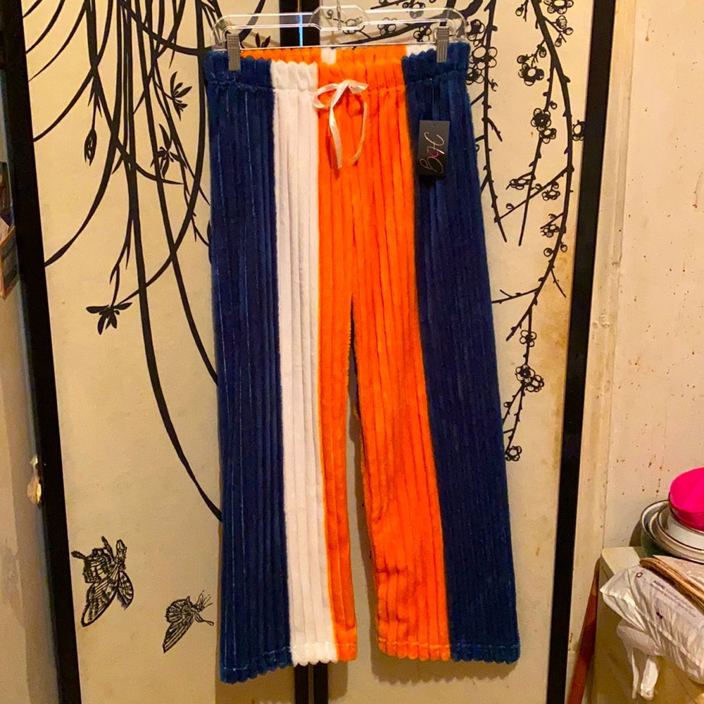 H2G Women’s Multicolored Stripes Plush Jogger Pajama Pants